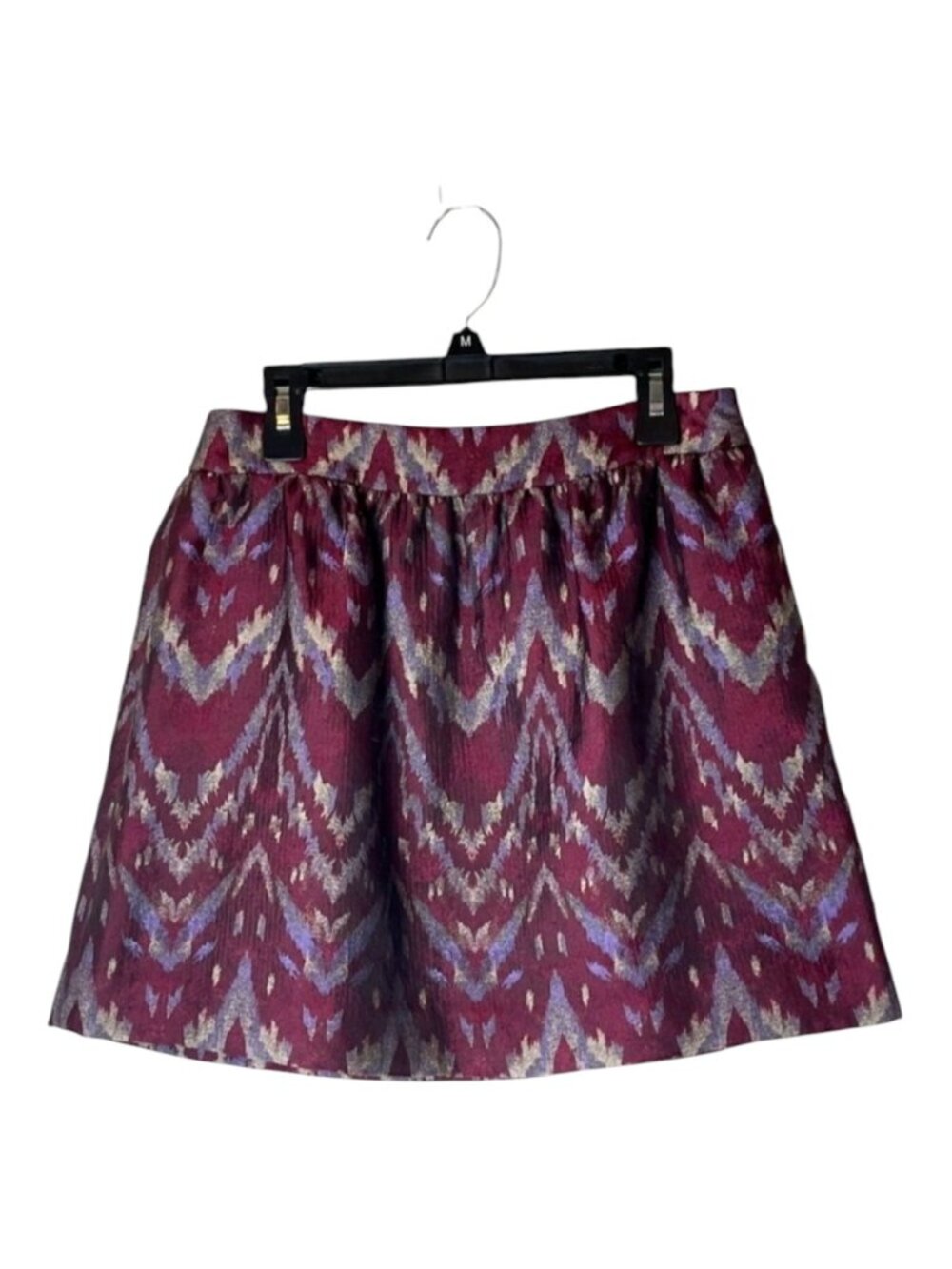 Gryphon‎ New York Skirt Women XS Purple Wool Blend Pleated A Line Jacquard Mini